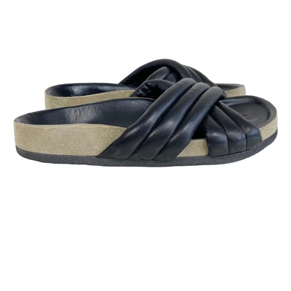 Isabel Marant Etoile Holden black leather slides 38 7 - Picture 1 of 7